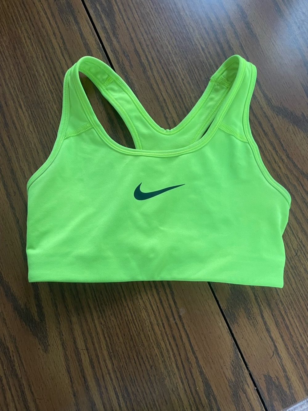 Nike Bright Lime Racerback Sports Bra with Swoosh